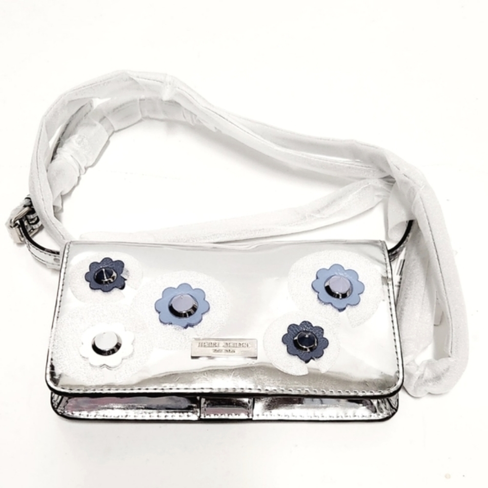 Henri Bendel XL Smartphone‎ Xbody Metallic Floral Applique